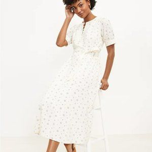 Ann Taylor Loft "Geo Puff Sleeve Midi Dress" NWT - Size 6